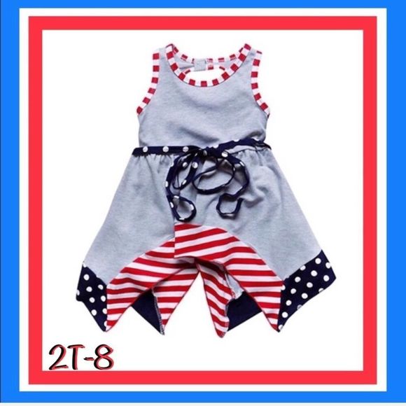 Stars and Stripes Patriotic Red White Blue American Holiday Pride July 4 Dress - Picture 6 of 8